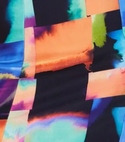 Abstract Patchwork Print Dress