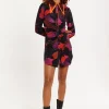 Abstract Wire Print Mesh Shirt Dress