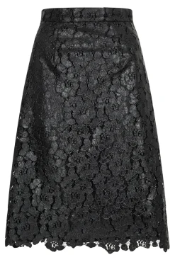 Black Lace Pencil Skirt | House of Holland