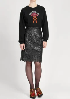 Black Lace Pencil Skirt | House of Holland