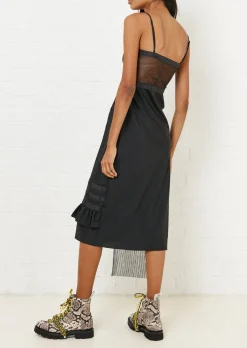 Black Ripstop Slip Dress | House of Holland