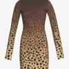 Cheetah Print High Neck Dress