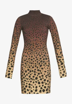 Cheetah Print High Neck Dress
