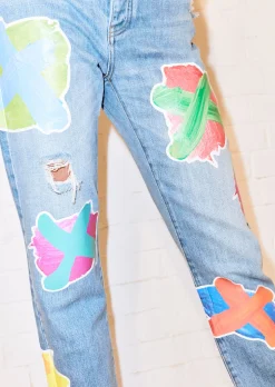 Cross Transfer Print Boyfriend Jean | House of Holland
