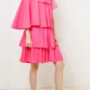 Fuchsia RIpstop Frill Dress | House of Holland