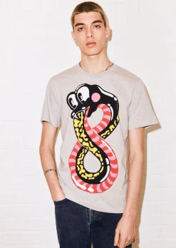 @hattiestewart 'Snake' Grey Graphic Tee | House of Holland