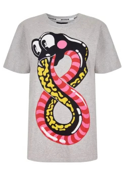 @hattiestewart 'Snake' Grey Graphic Tee | House of Holland
