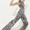House Of Holland Abstract Print High Neck Jumpsuit With A Cut Out Back