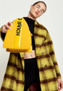 House Of Holland Abstract Shape Cross Body Bag In Teddy Mustard