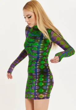House Of Holland Abstract Snake Print Mini Dress