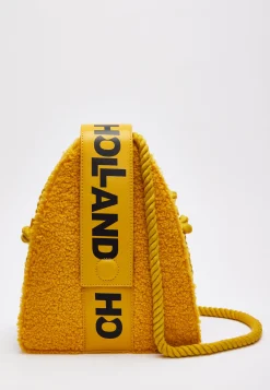 House Of Holland Abstract Shape Cross Body Bag In Teddy Mustard