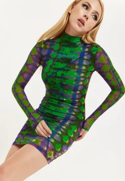 House Of Holland Abstract Snake Print Mini Dress
