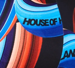 House Of Holland Abstract Print Trouser In Black, Red And Blue