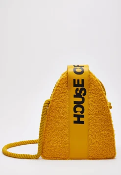 House Of Holland Abstract Shape Cross Body Bag In Teddy Mustard