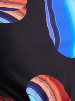 House Of Holland Abstract Print Midi Dress With Front Cut Out Detail