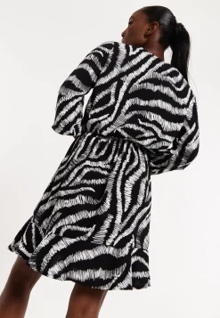 House of Holland Abstract Animal Printed Wrap Front Mini Dress