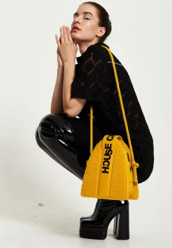 House Of Holland Abstract Shape Cross Body Bag In Teddy Mustard