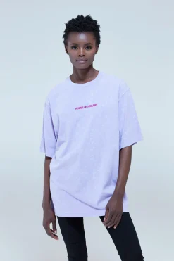 House Of Holland Acid Wash Oversized T-Shirt In Lilac