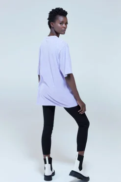House Of Holland Acid Wash Oversized T-Shirt In Lilac