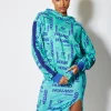 House of Holland All Over Blue Monogram Printed Hoodie