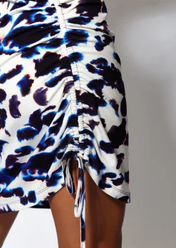 House of Holland Animal Print Ruched Cami Dress