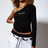 House of Holland Asymmetric One Sleeve Fitted Top