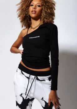 House of Holland Asymmetric One Sleeve Fitted Top
