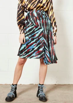 House of Holland Asymmetric Tie Dye Mini Skirt