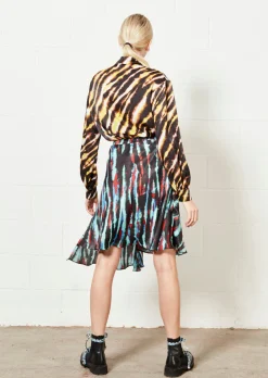 House of Holland Asymmetric Tie Dye Mini Skirt