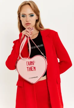 House of Holland Bitter Sweet Heart Handbag With ''Dump Them'' Message