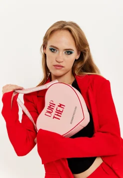 House of Holland Bitter Sweet Heart Handbag With ''Dump Them'' Message