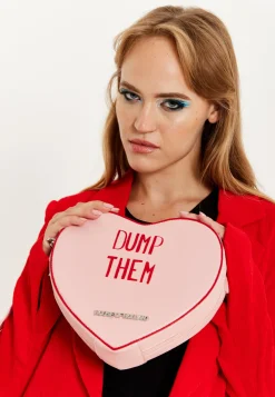 House of Holland Bitter Sweet Heart Handbag With ''Dump Them'' Message