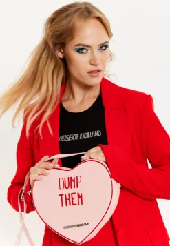 House of Holland Bitter Sweet Heart Handbag With ''Dump Them'' Message