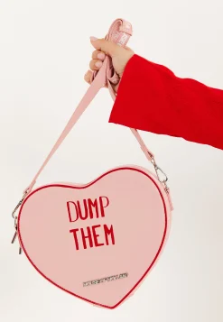 House of Holland Bitter Sweet Heart Handbag With ''Dump Them'' Message
