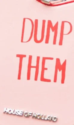 House of Holland Bitter Sweet Heart Handbag With ''Dump Them'' Message
