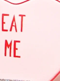 House Of Holland Bitter Sweet Heart Handbag With ''Eat Me'' Message