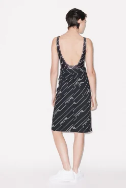 House of Holland Black Monogram Denim Skirt