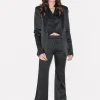 House of Holland Black Satin Tailored Flared Trouser