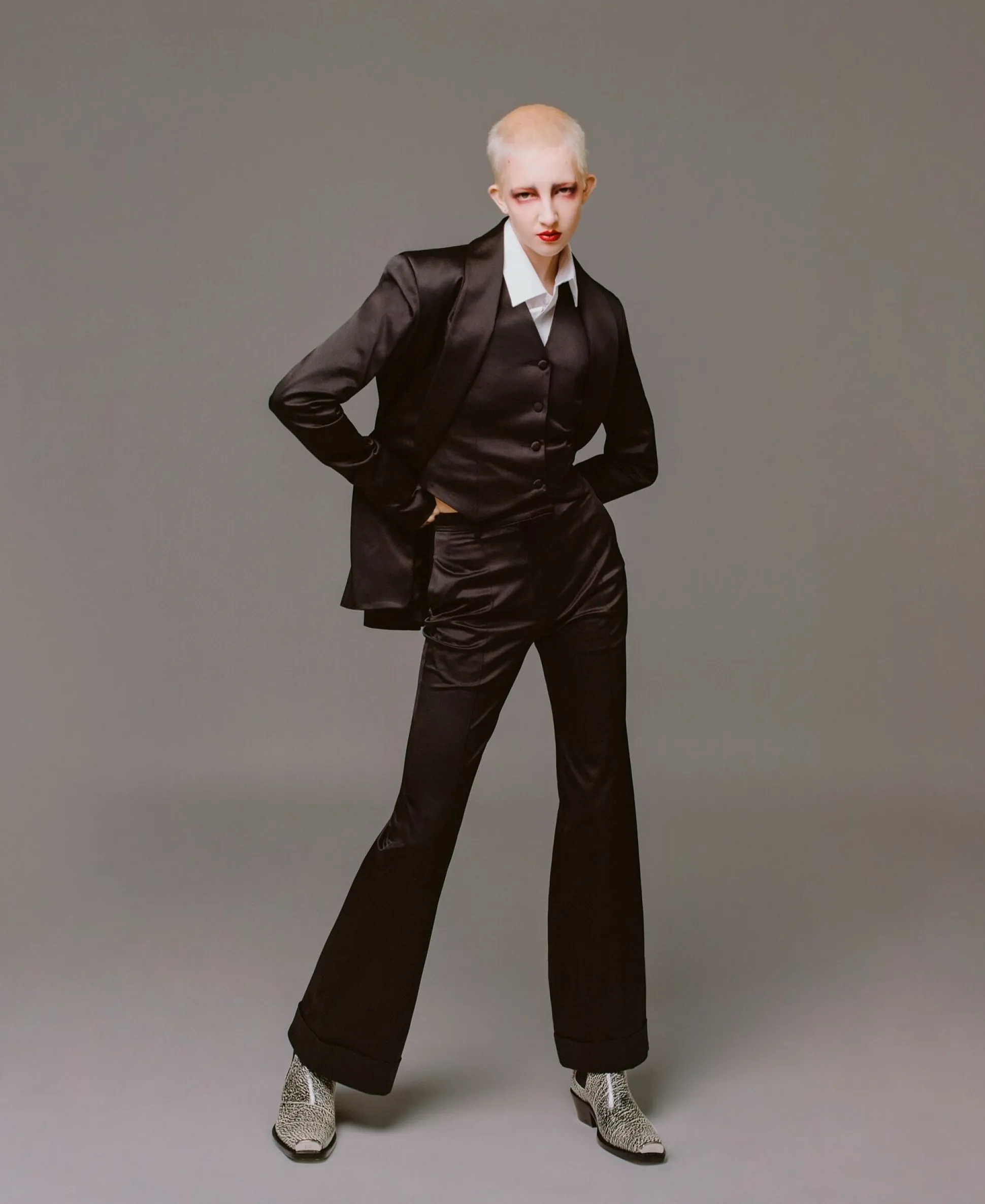 House of Holland Black Satin Tailored Waistcoat