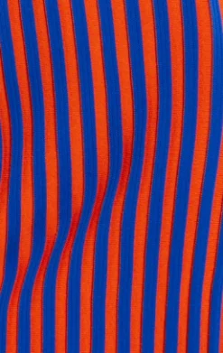 House Of Holland Blue And Orange Rib Knitted Mini Dress