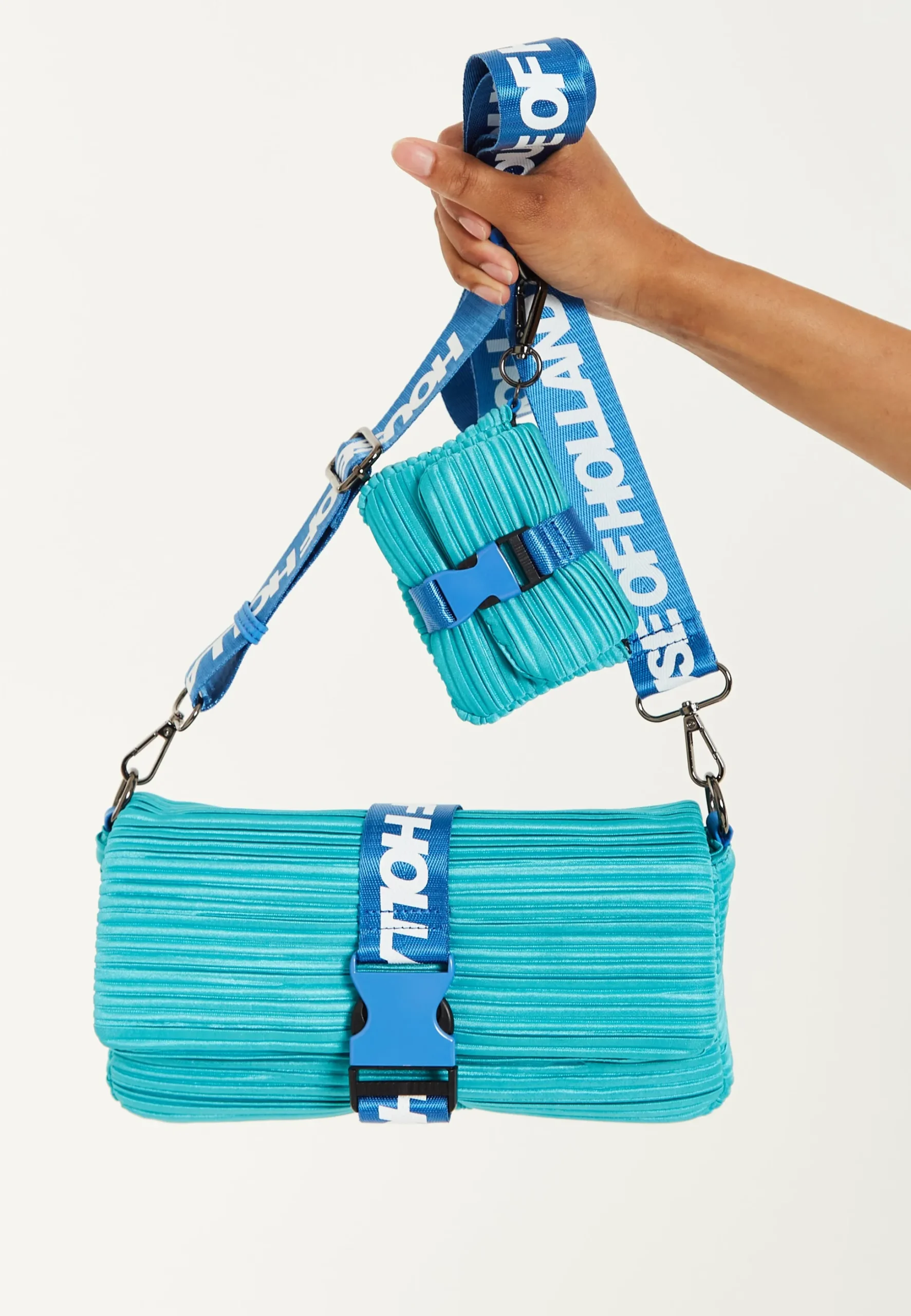 House Of Holland Blue Crossbody Bag With Purse