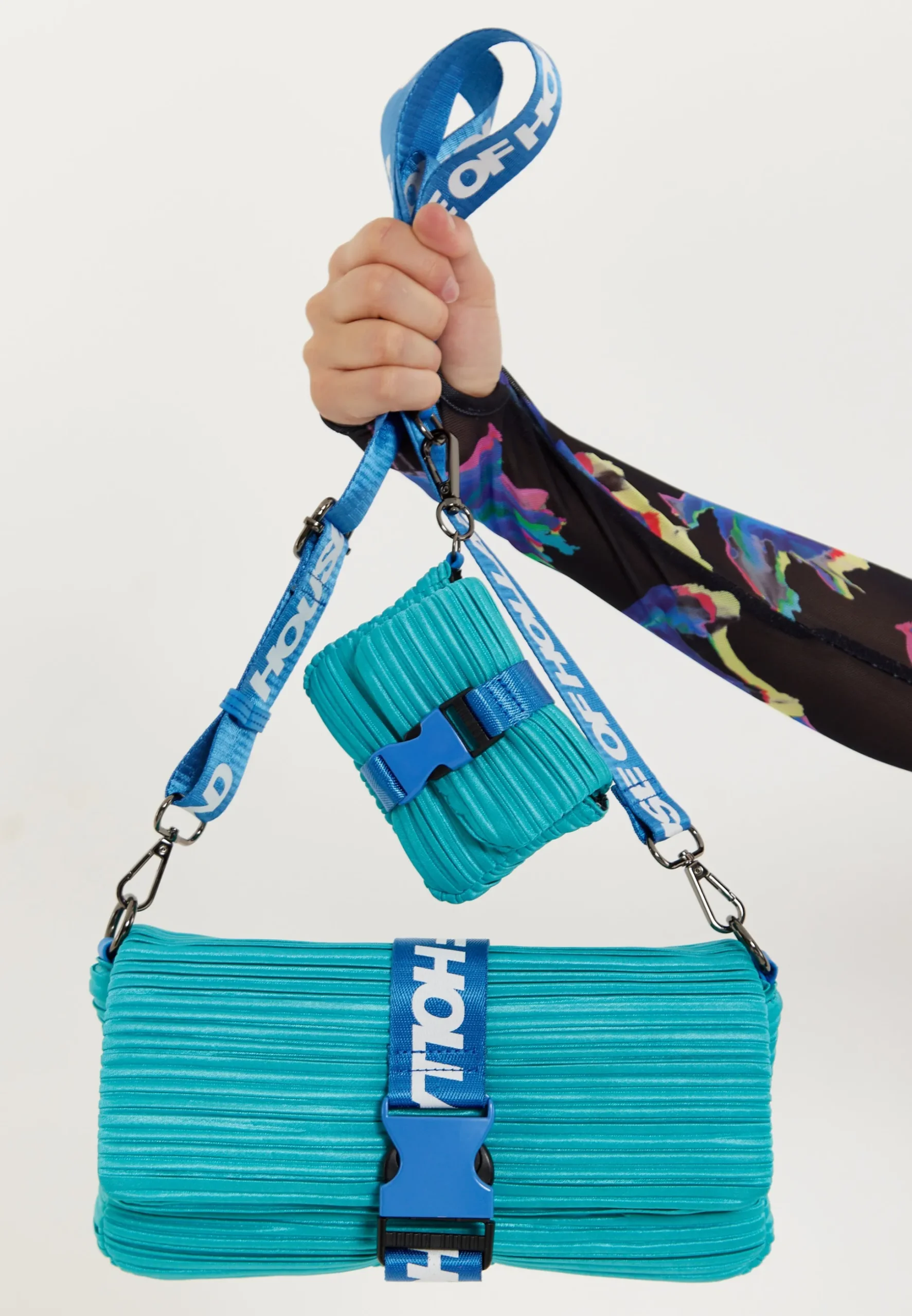 House Of Holland Blue Crossbody Bag With Purse