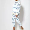 House of Holland Blue Ink Stripe Capri Style Joggers