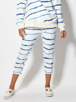 House of Holland Blue Ink Stripe Capri Style Joggers