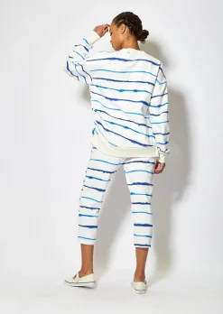 House of Holland Blue Ink Stripe Sweatshirt With Zip Detail