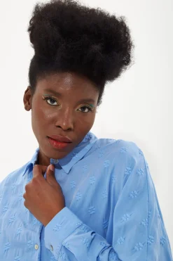 House Of Holland Blue Jacquard Shirt
