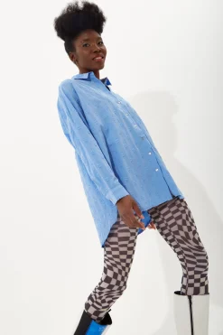House Of Holland Blue Jacquard Shirt