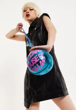 House of Holland Blue Metallic Sphere Crossbody Bag