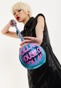 House of Holland Blue Metallic Sphere Crossbody Bag
