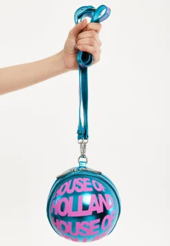 House of Holland Blue Metallic Sphere Crossbody Bag